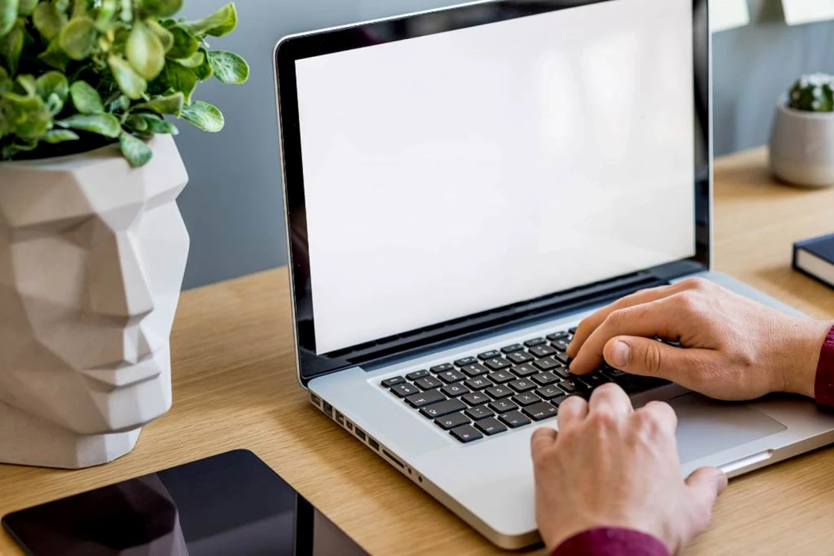 Stylish Home Office Composition Of Mock Up Laptop 2022 05 11 15 22 02 Utc 1
